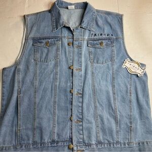 FRIENDS TV Series You're My Lobster Denim‎ Jean Vest Rachel Ross W Sz 2XL NWT